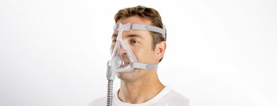 Man wearing full face CPAP Mask